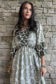 Zaida Smock Dress Olive